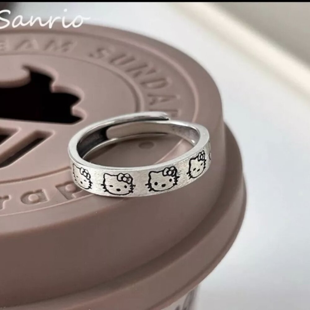 Hello Kitty 🌸 Adjustable ring Silver Fashion (1 ring) adorable